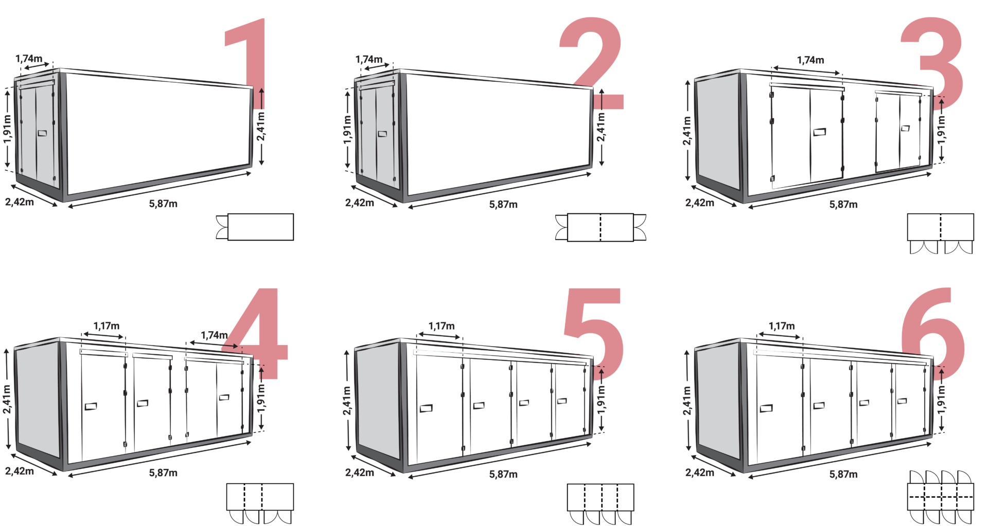 Z Boxen numeriert rot